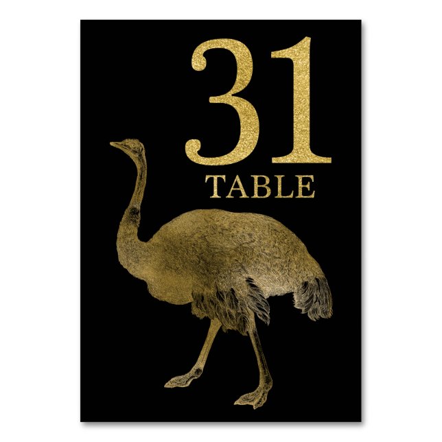 Jungle African Animal Ostrich Table Numéro Carte 3 (Par défaut)