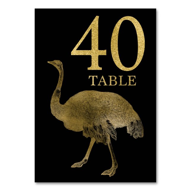 Jungle African Animal Ostrich Table Numéro Carte 4 (Par défaut)