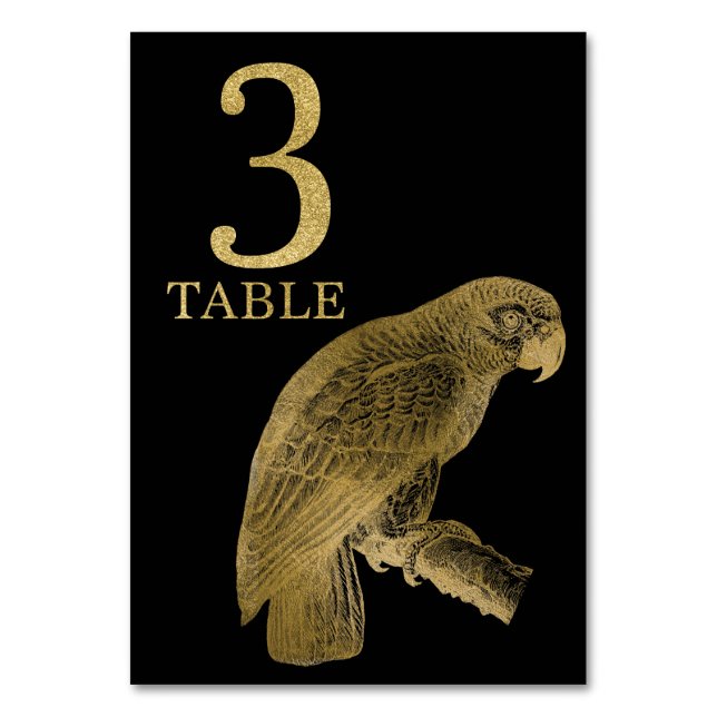 Jungle African Animal Parrot Tischnummer Card 3 (Vorderseite)