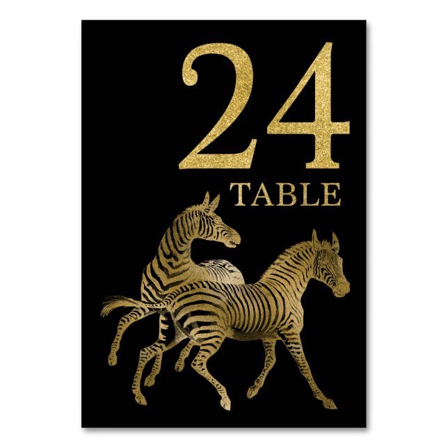Jungle African Animal Zebra Numéro de table Carte  (Par défaut)