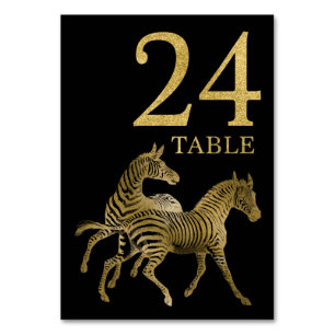 Jungle African Animal Zebra Tischnummer Card 24