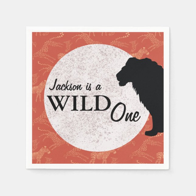 Jungle African Safari Lion Wild One Serviette (Vorderseite)