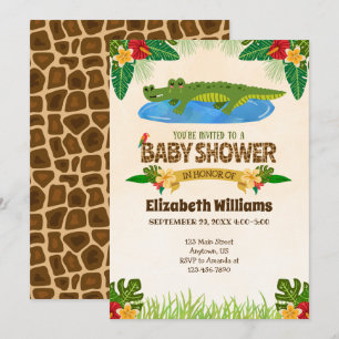 Jungle Alligator Crocodile Babydusche Einladung