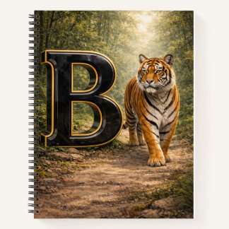 Jungle Alphabet Letter B Tiger Education Notebook Notizbuch