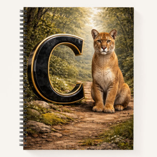 Jungle Alphabet Letter C Cougar Education Notebook Notizbuch