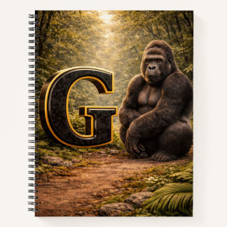 Jungle Alphabet Letter G Gorilla Gold Educational  Notizbuch