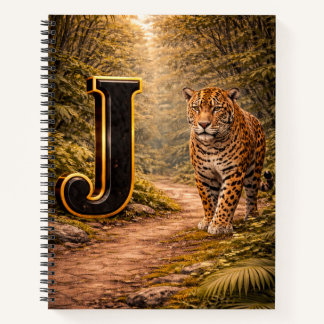 Jungle Alphabet Letter J Jaguar Gold Educational  Notizbuch