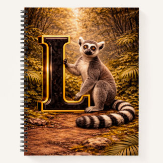 Jungle Alphabet Letter L Lemur Gold Educational  Notizbuch