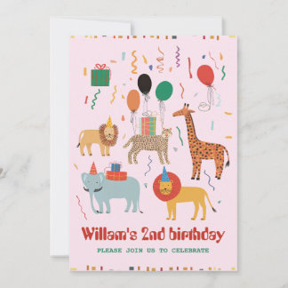 Jungle Animal 2. Geburtstag Einladung