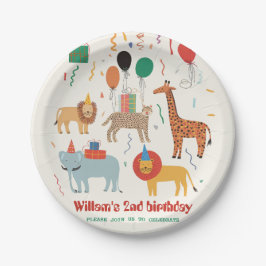 Jungle Animal 2. Geburtstag Pappteller