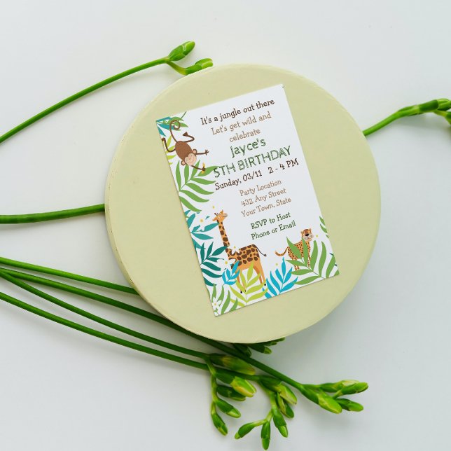 Jungle Animal Birthday Einladung (Von Creator hochgeladen)