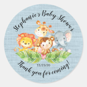 Jungle Animal Boys Baby Dusche Gefallen Sticker