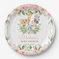 Jungle Animal Safari Pink Floral Girl Babydusche