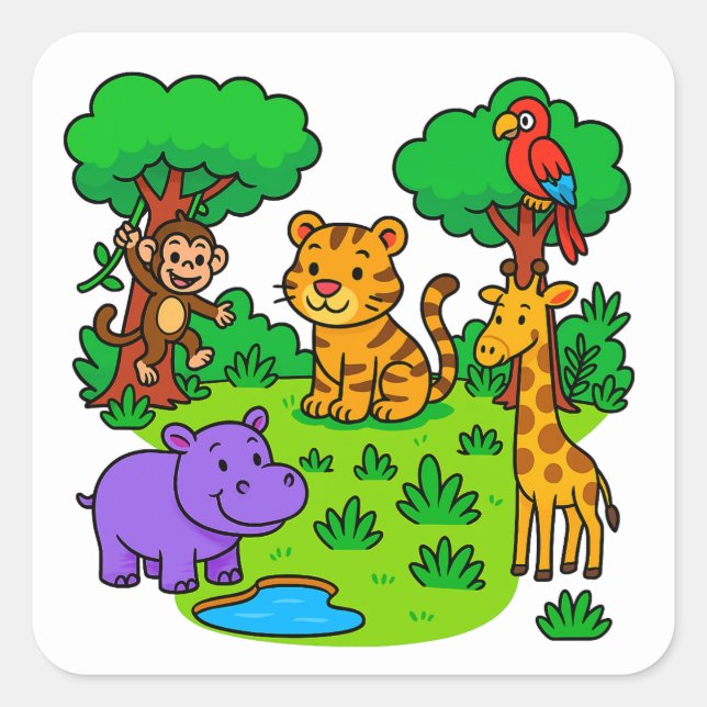 Jungle Animal Stickers for Kids & Teachers (Devant)