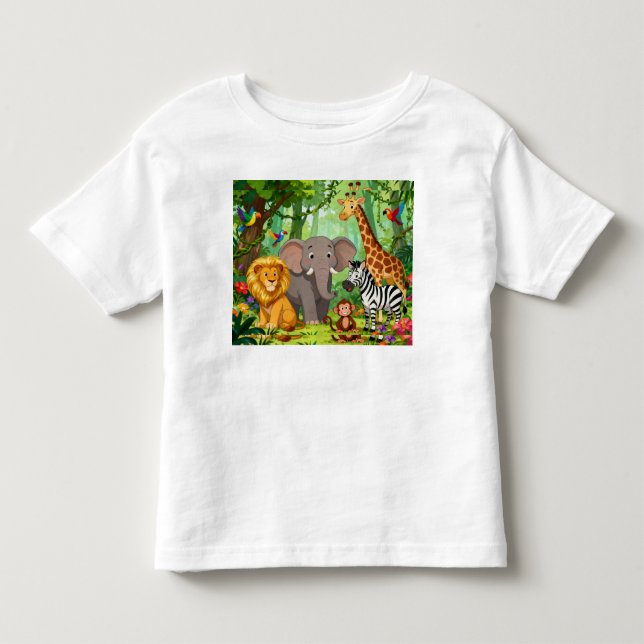 Jungle Animal Toddler T-Shirt | Soft Cotton Tee" (Vorderseite)