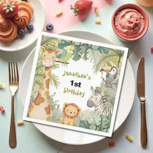 Jungle Animals 1. Geburtstag Party Serviette