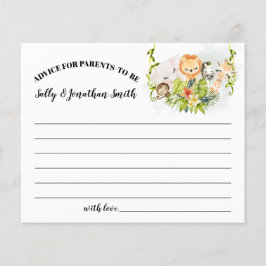 Jungle Animals Advice for Parents to be card Flyer