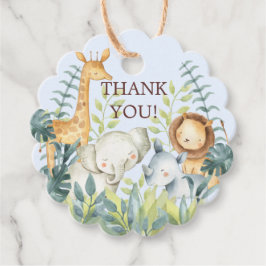 Jungle Animals Baby Dusche Gefallen Tag Geschenkanhänger