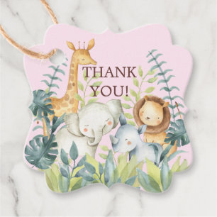 Jungle Animals Baby Dusche Gefallen Tag Geschenkanhänger