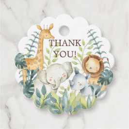 Jungle Animals Baby Dusche Gefallen Tag Geschenkanhänger