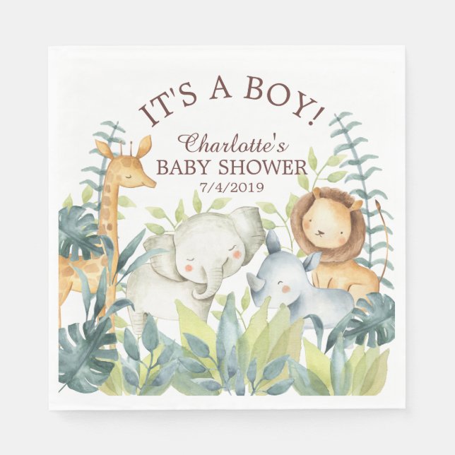 Jungle Animals Baby Duschpapier Napkins Serviette (Vorderseite)