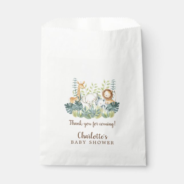 Jungle Animals Baby Showbücher Geschenktütchen (Vorderseite)