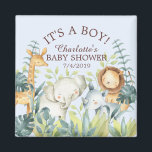 Jungle Animals Baby Shower Fevor Magnet<br><div class="desc">Niedlicher Dschungeltiermagnet für eine Jungendusche. Ändern Sie den Hintergrund,  indem Sie auf Anpassen und verwenden Sie unsere Farbauswahl!. Matching Artikel in unserem Shop erhältlich.</div>
