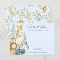 Jungle Animals Baby Shower Worte der Weisheitskart