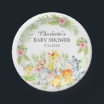Jungle Animals Babydusche 7" Platten Pappteller<br><div class="desc">Jungle Tiere für ein Mädchen Babydusche. Ändern Sie unsere Hintergrundfarbe,  indem Sie auf Anpassen und mit unserem Farbwähler.   Matching Artikel in unserem Shop verfügbar.</div>