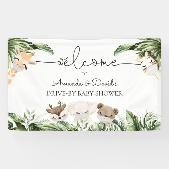 Jungle Animals Babydusche durch Begrüßung Banner (Horizontal)