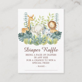 Jungle Animals Babydusche Windelwanne Begleitkarte