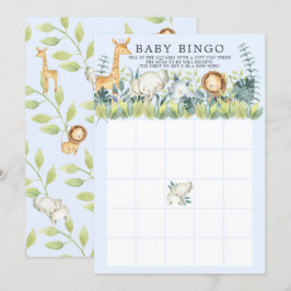 Jungle Animals BINGO Babyduschenspiel Einladung