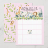 Jungle Animals BINGO Babyduschenspiel