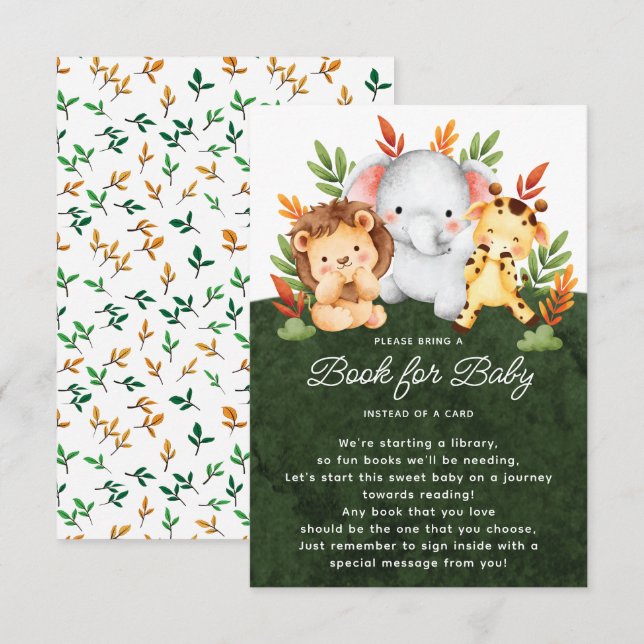 Jungle Animals Book for Baby Begleitkarte (Vorne/Hinten)