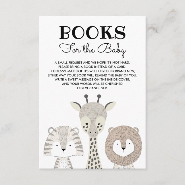 Jungle Animals Books for Baby Modern Safari Begleitkarte (Vorderseite)