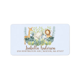 Jungle Animals Boys Baby Dusche Adressenaufkleber Adressaufkleber