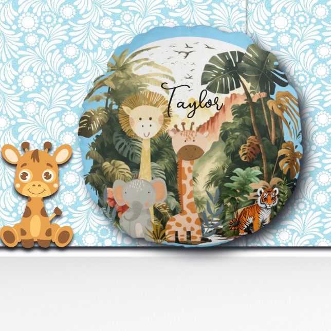 Jungle Animals Exotic Safari Rund Kissen (Von Creator hochgeladen)