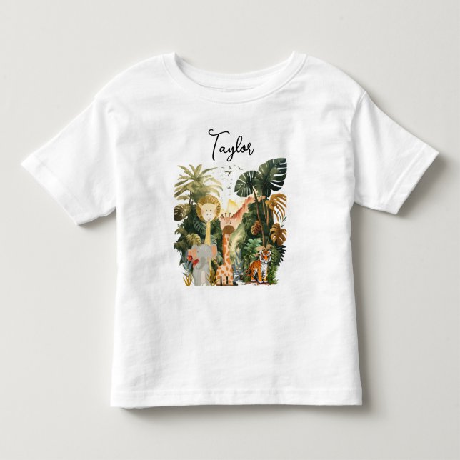 Jungle Animals Exotic Safari Traum Kleinkind T-shirt (Vorderseite)
