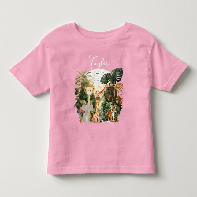 Jungle Animals Exotic Safari Traum Kleinkind T-shirt (Vorderseite)