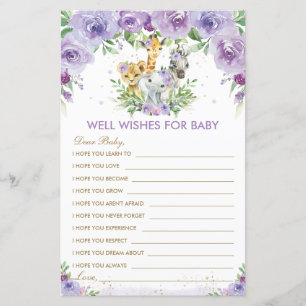 Jungle Animals Floral Well will Baby Card
