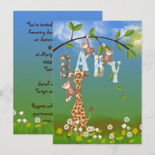 Jungle Animals für Boy Shower Einladung