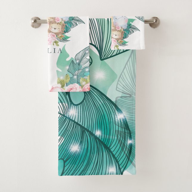 Jungle Animals Geschenk für Mädchen Badhandtuch Set (Insitu)