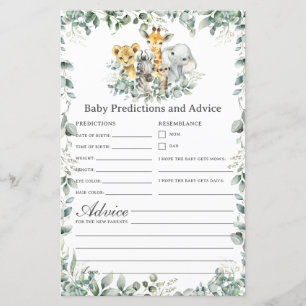 Jungle Animals Greenery Kindervorhersagen & Ratsch
