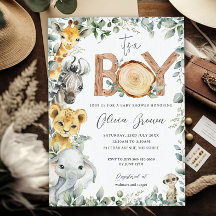 Jungle Animals Greenery Safari Baby Shower