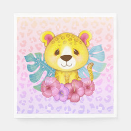 Jungle Animals Leopard Floral Baby Dusche Serviette