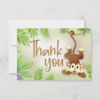 Jungle Animals Monkey Baby Boy Dusche Vielen Dank