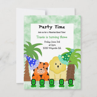 Jungle Animals Party Einladung