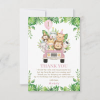 Jungle Animals Pink Safari Auto 1. Geburtstag