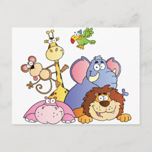 Jungle Animals Postkarte