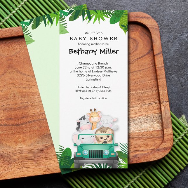 Jungle Animals Safari Baby Dusche Einladung (Jungle safari animals baby shower invitations)